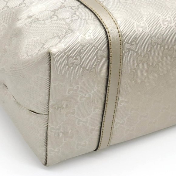 GUCCI GG Implement Tote Bag Shoulder PVC Leather Silver 197953 - Picture 3 of 9